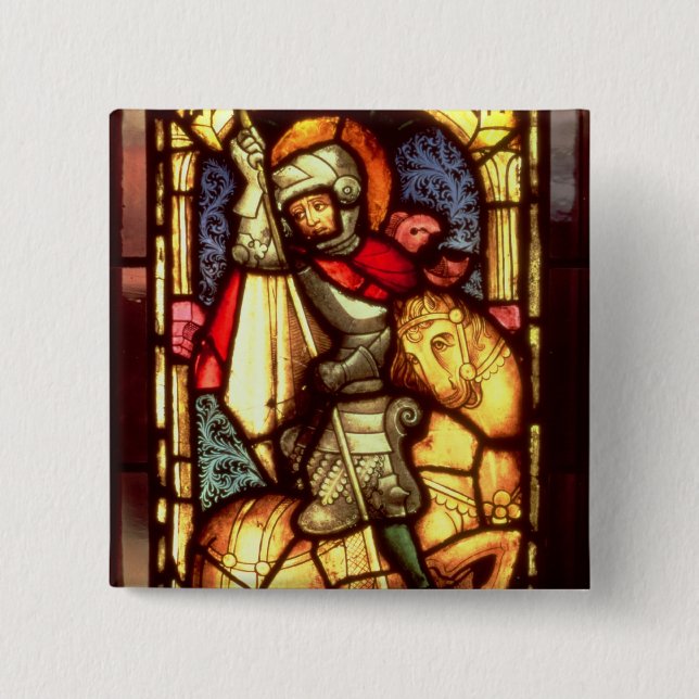 Bóton Quadrado 5.08cm Janela de vitral (Frente)