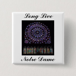 Bóton Quadrado 5.08cm Janela de vitral da catedral de Notre Dame Paris