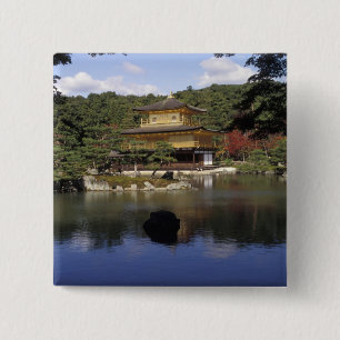 Bóton Quadrado 5.08cm Japão, Quioto, Pavilhão Dourado, Templo Zen