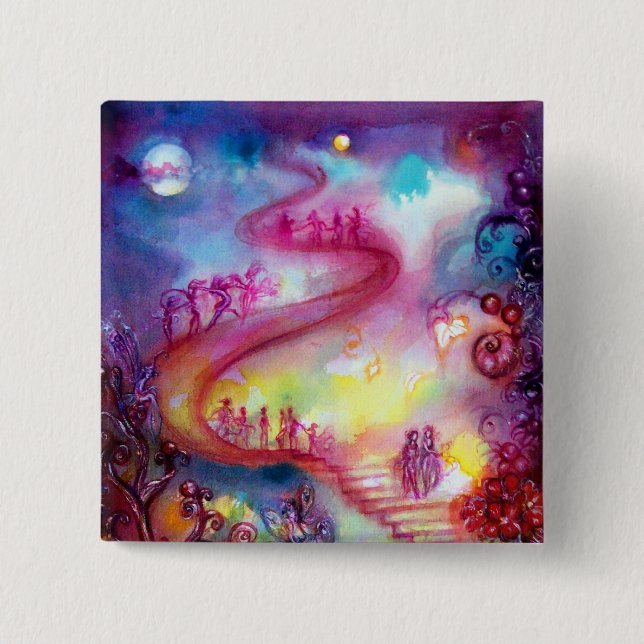 BÓTON QUADRADO 5.08CM JARDIM DAS ESCADAS PERDIDAS - ESCADAS MÍSTICAS (Frente)