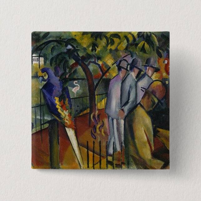Bóton Quadrado 5.08cm Jardim zoológico de August Macke | mim (Frente)