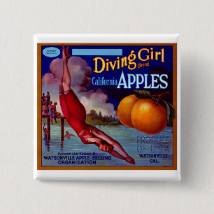 Bóton Quadrado 5.08cm Jardineiras da Califórnia