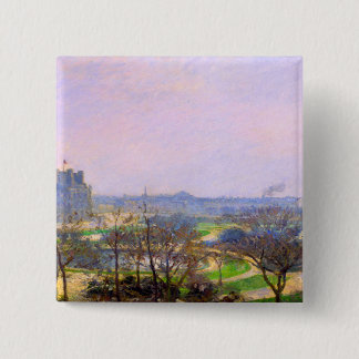 Bóton Quadrado 5.08cm Jardins de Tuileries na arte de Paris por Camille