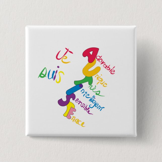 Bóton Quadrado 5.08cm Je Suis Autiste (Frente)