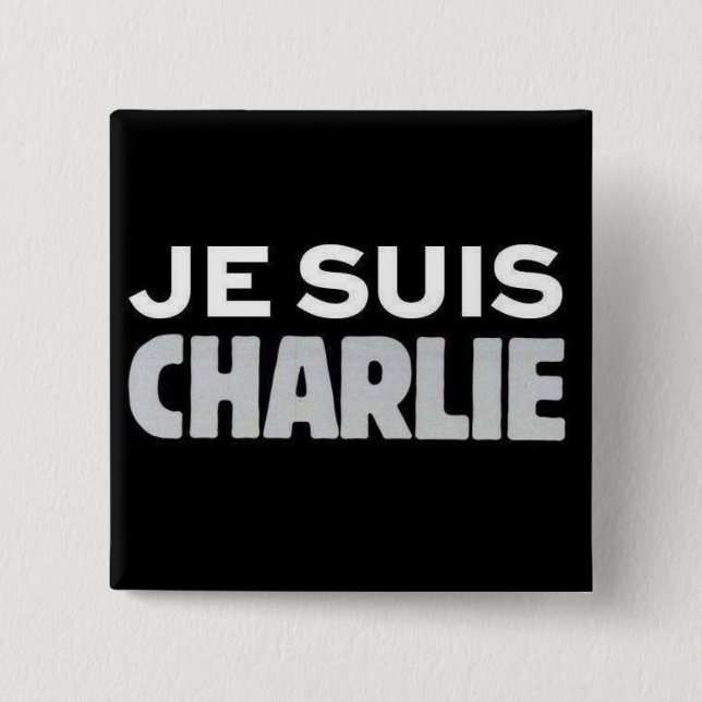 Bóton Quadrado 5.08cm Je Suis Charlie (Frente)