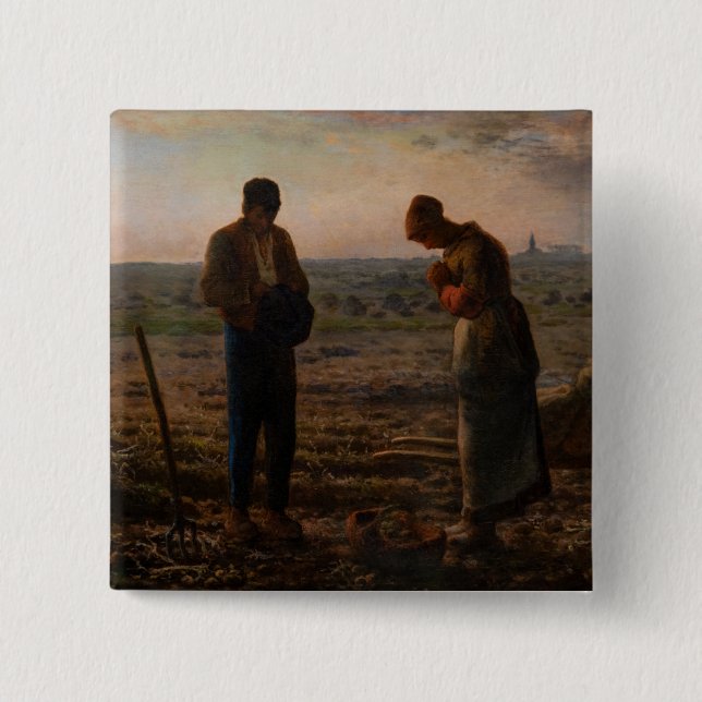 Bóton Quadrado 5.08cm Jean-Francois Millet - Angelus (Frente)