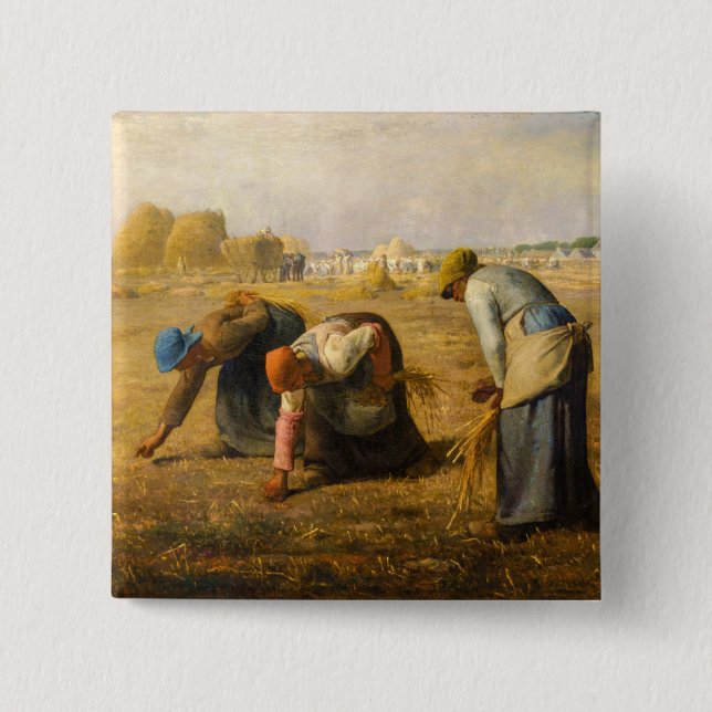 Bóton Quadrado 5.08cm Jean-Francois Millet - The Gleaners (Frente)