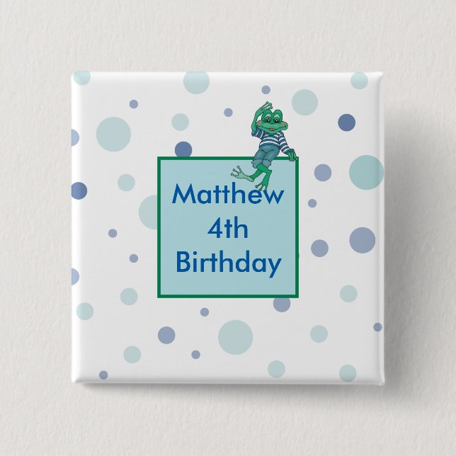 Bóton Quadrado 5.08cm Jeans de Veste de sapos (Frente)