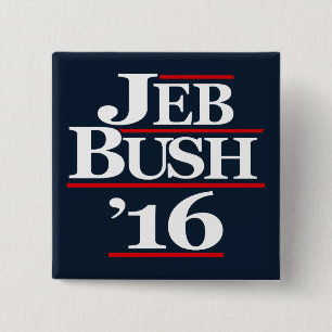 Bóton Quadrado 5.08cm Jeb Bush 2016 botões da campanha