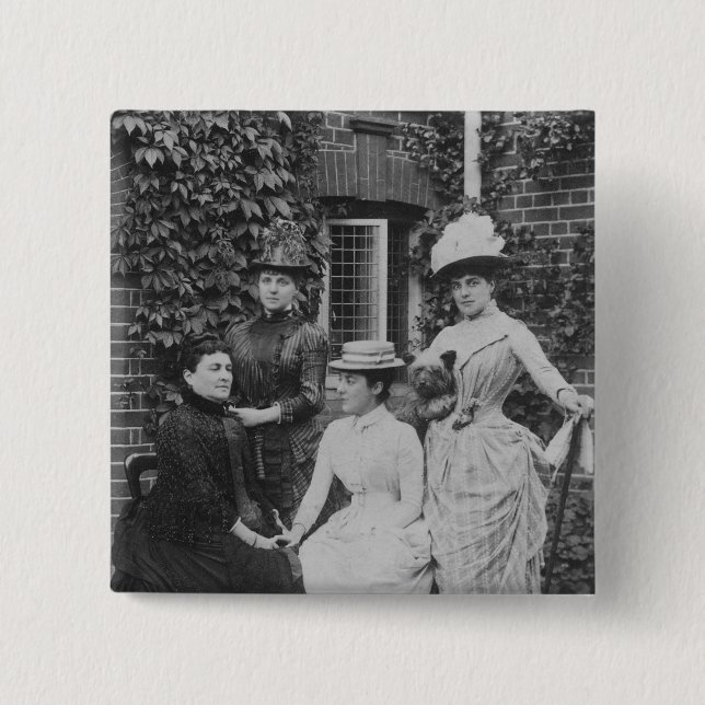 Bóton Quadrado 5.08cm Jennie Jerome, senhora mais atrasada Randolph (Frente)