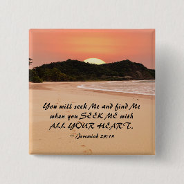 Bóton Quadrado 5.08cm Jeremiah 29:13 Procure-me com toda a sua Bíblia ca
