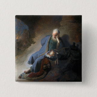 Bóton Quadrado 5.08cm Jeremiah Lamentando a queda de Jerusalém, Rembrand
