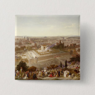Bóton Quadrado 5.08cm Jerusalem em sua grandiosidade, gravada por