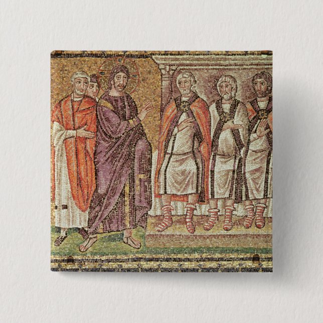 Bóton Quadrado 5.08cm Jesus antes de Caiphus (Frente)