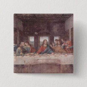 Bóton Quadrado 5.08cm Jesus no último jantar, Leonardo da Vinci
