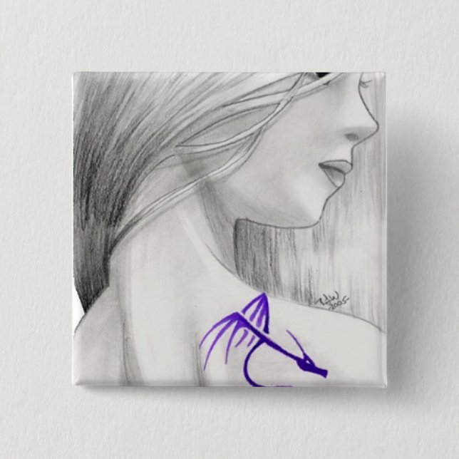 Bóton Quadrado 5.08cm Joana (Frente)