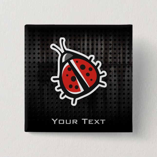 Bóton Quadrado 5.08cm Joaninha bonito; Legal (Frente)