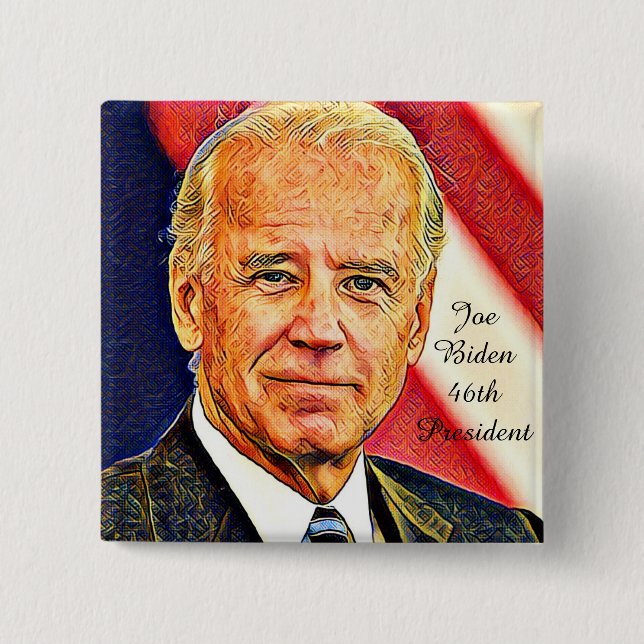 Bóton Quadrado 5.08cm Joe Biden-46º Presidente_ (Frente)