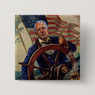 Bóton Quadrado 5.08cm Joe Biden toma o leme
