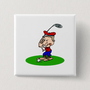 Bóton Quadrado 5.08cm Jogador de golfe irritado