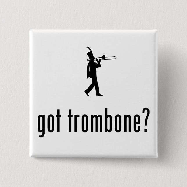 Bóton Quadrado 5.08cm Jogador de Trombone (Frente)