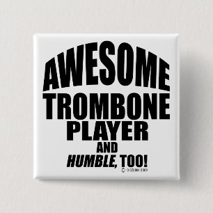 Bóton Quadrado 5.08cm Jogador de Trombone impressionante