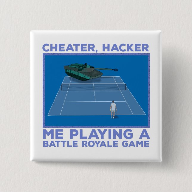 Bóton Quadrado 5.08cm Jogando um Jogo de Royale em Batalha (Frente)