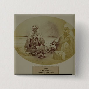 Bóton Quadrado 5.08cm Jogis ou encantadores de cobra, baixa casta Hindus