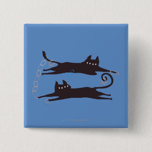 Bóton Quadrado 5.08cm Jogo de dois gatos