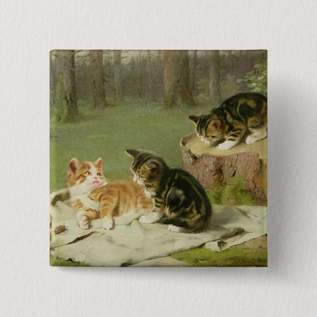 Bóton Quadrado 5.08cm Jogo dos gatinhos (Frente)