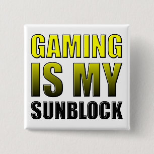 Bóton Quadrado 5.08cm Jogos É Meu Protetor Solar Botão Engraçado Crachá
