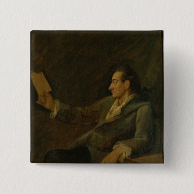 Bóton Quadrado 5.08cm Johann Wolfgang von Goethe, 1775 (Frente)