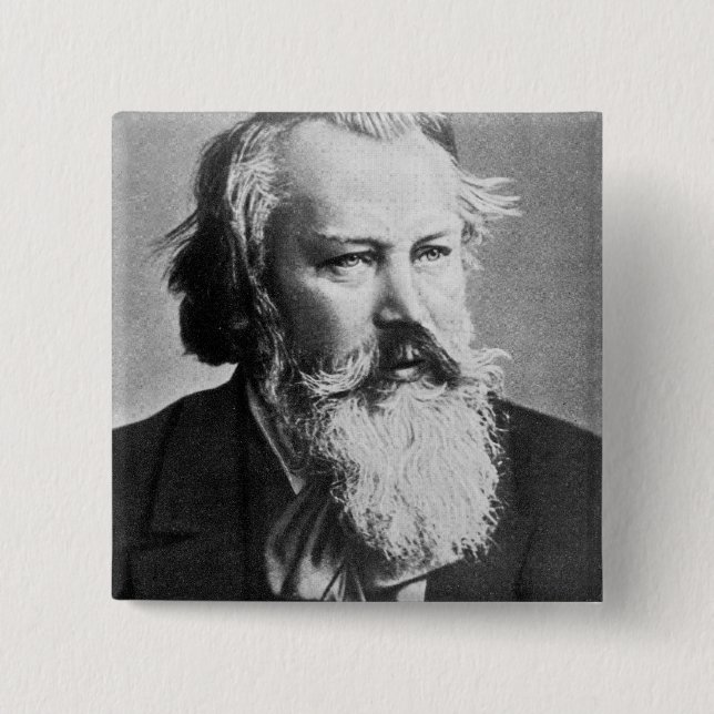 Bóton Quadrado 5.08cm Johannes Brahms, 1879 (Frente)