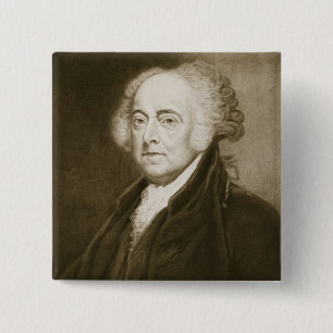 Bóton Quadrado 5.08cm John Adams, ?a Presidente dos Estados Unidos de
