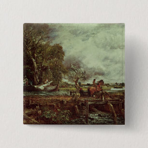 Bóton Quadrado 5.08cm John Constable o cavalo do pulo, c.1825 (óleo