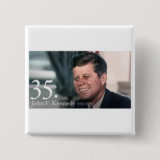 Bóton Quadrado 5.08cm John F Kennedy (Frente)