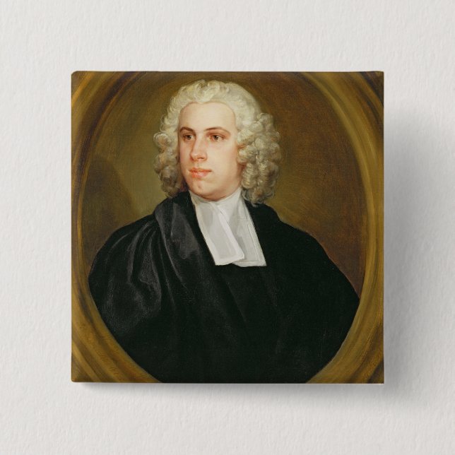 Bóton Quadrado 5.08cm John Lloyd, Curate de St. Mildred, rua larga, (Frente)