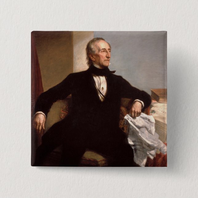 Bóton Quadrado 5.08cm John Tyler (Frente)
