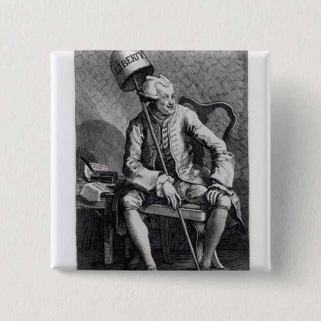 Bóton Quadrado 5.08cm John Wilkes 1763 (Frente)