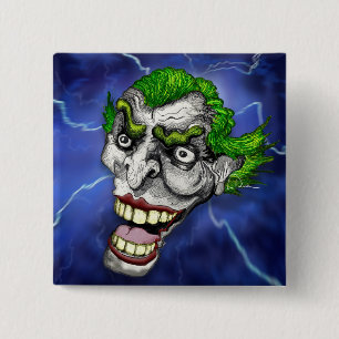 Bóton Quadrado 5.08cm Joker Jester em uma Tempestade de Relâmpago por Do