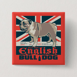Bóton Quadrado 5.08cm Jolly Good English Bulldog