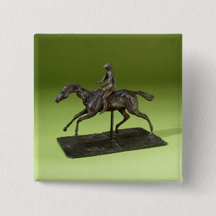 Bóton Quadrado 5.08cm Jóquei em um cavalo (bronze)
