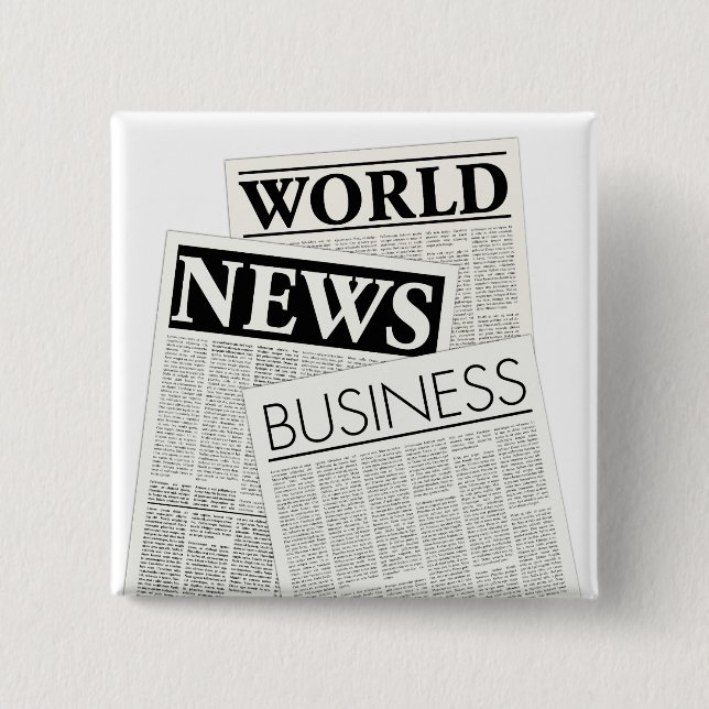 Bóton Quadrado 5.08cm Jornais (Frente)