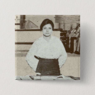 Bóton Quadrado 5.08cm Jornalista Jovita Idar Chicana Tejana Sufrage