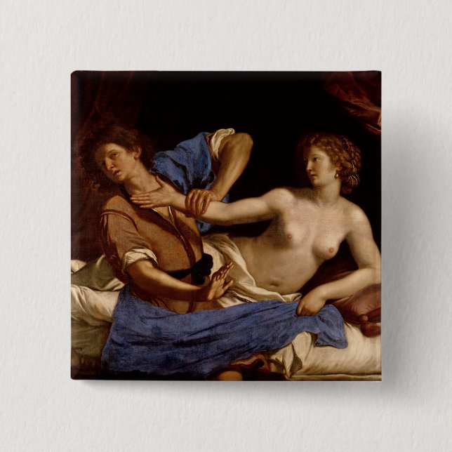 Bóton Quadrado 5.08cm Joseph e a esposa de Potiphar, c.1649 (Frente)