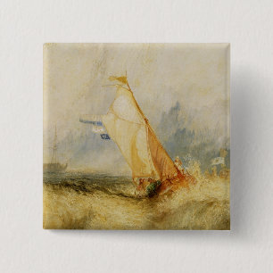 Bóton Quadrado 5.08cm Joseph Mallord William Turner Van Tromp Going Ab