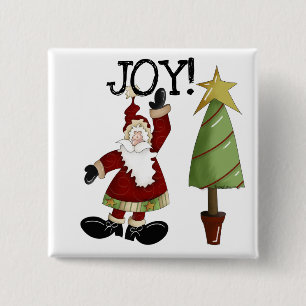 Bóton Quadrado 5.08cm JOY Santa Claus T-shirts e presentes