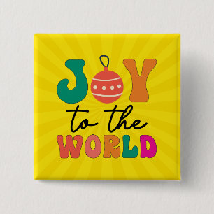 Bóton Quadrado 5.08cm Joy to The World - Design de Natal-50835