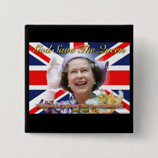 Bóton Quadrado 5.08cm Jubileu de diamante do HM rainha Elizabeth II