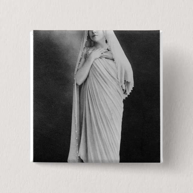 Bóton Quadrado 5.08cm Julia Bartet no "Antígona" por Sophocles (Frente)